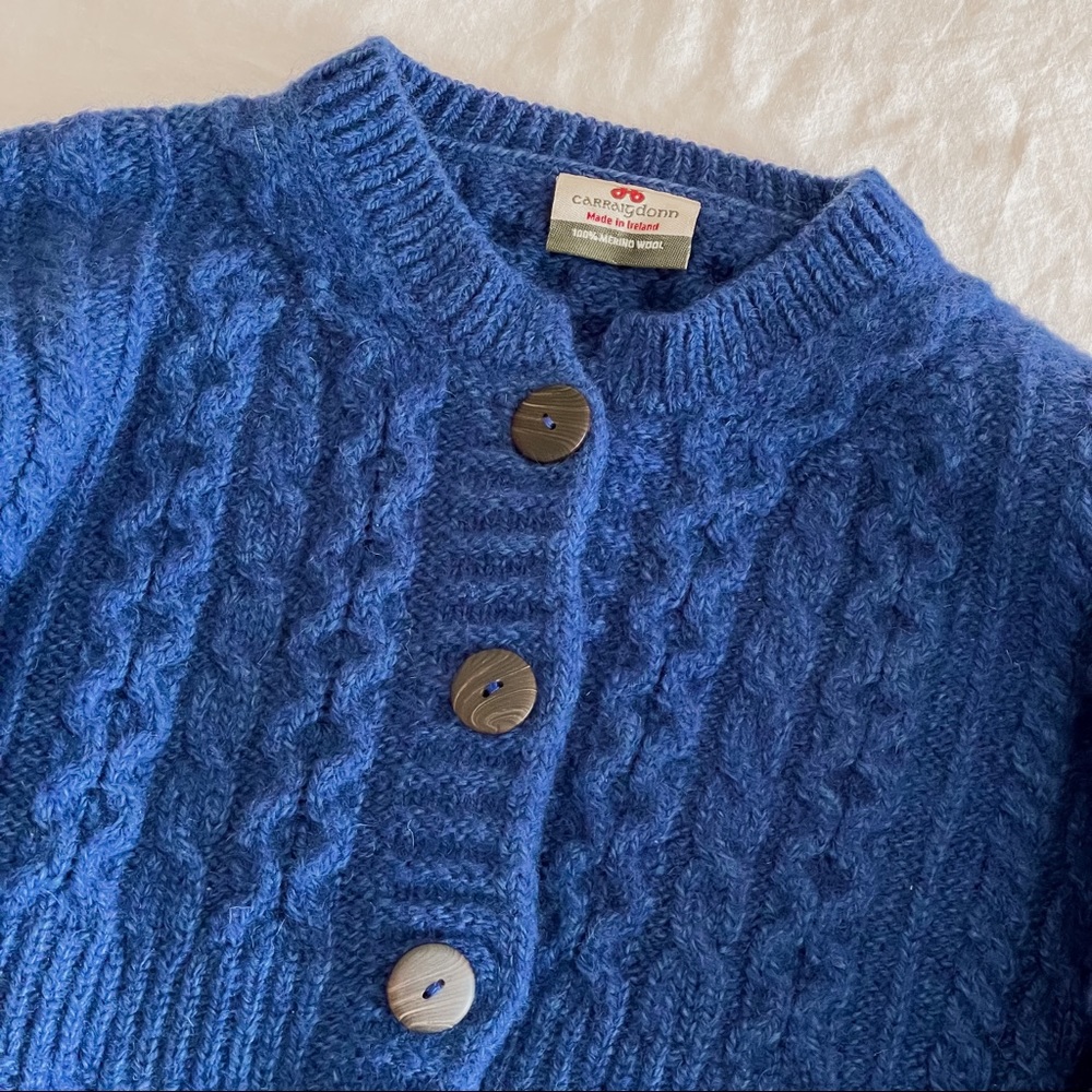 SOLD Carraig Donn Irish Merino Wool A-line Cardigan - Picture 4 of 5